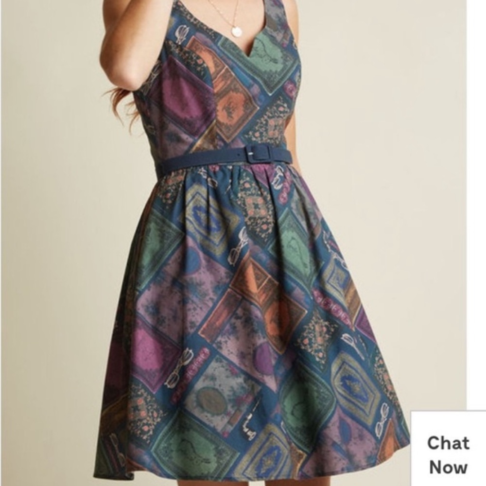 ModCloth To Thrill a Mockingbird Purple Book Dress with pockets
